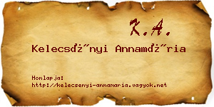 Kelecsényi Annamária névjegykártya