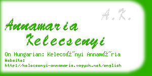 annamaria kelecsenyi business card